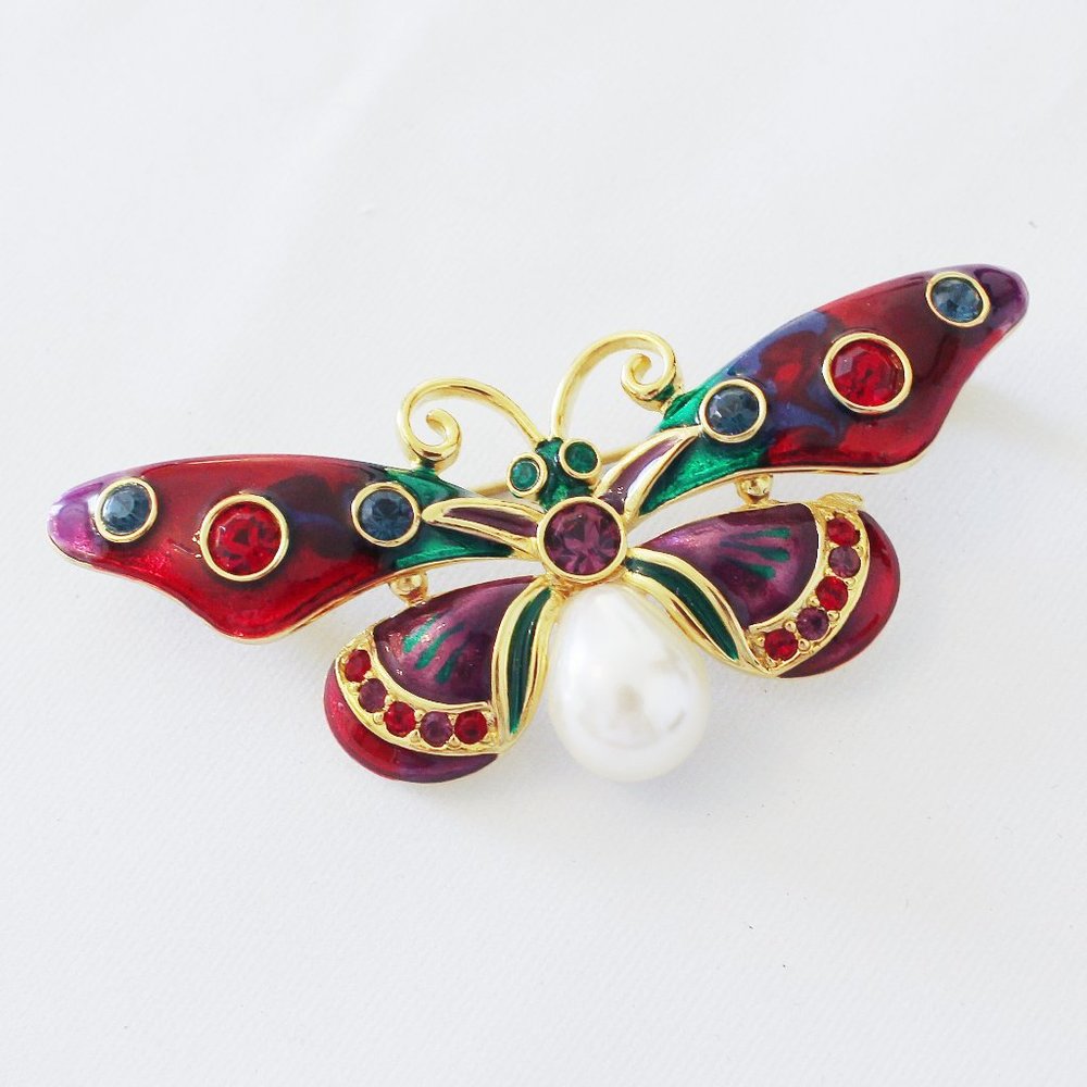 Joan Rivers Jeweled Rainbow Butterfly